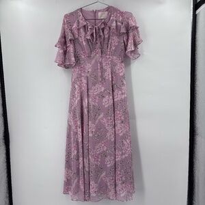 Gal Meets Glam Shelby Floral Dress Purple Size 2 Petite